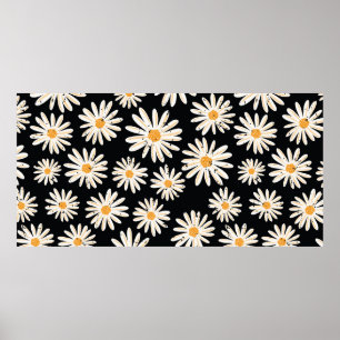 Vintage Daisy Blume nahtlos Vintages Muster. Di Poster