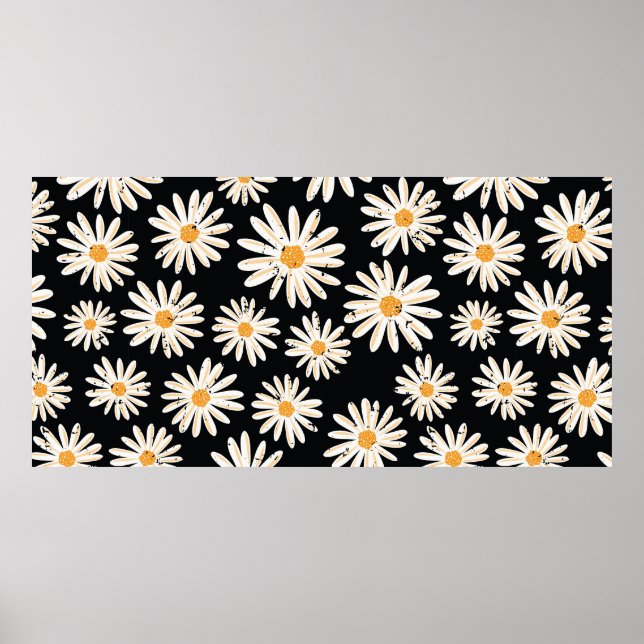 Vintage Daisy Blume nahtlos Vintages Muster. Di Poster (Vorne)