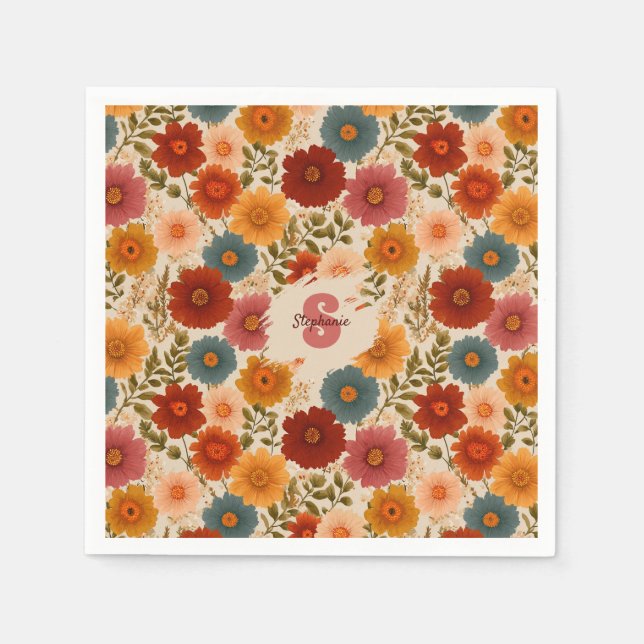 Vintage-Daisy-Blumenmuster Serviette (Vorderseite)