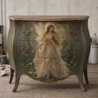 Vintage-Daisy-Fee in einer verzauberten Waldkunst Seidenpapier