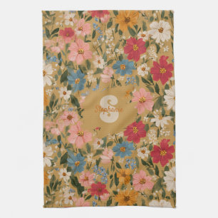 Vintage Daisy Pattern - Mustard Geschirrtuch