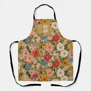 Vintage Daisy Pattern - Mustard Schürze