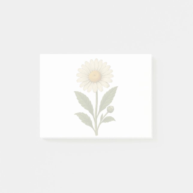 Vintage Daisy Post-it Klebezettel (Vorderseite)