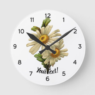 Vintage Daisy Runde Wanduhr