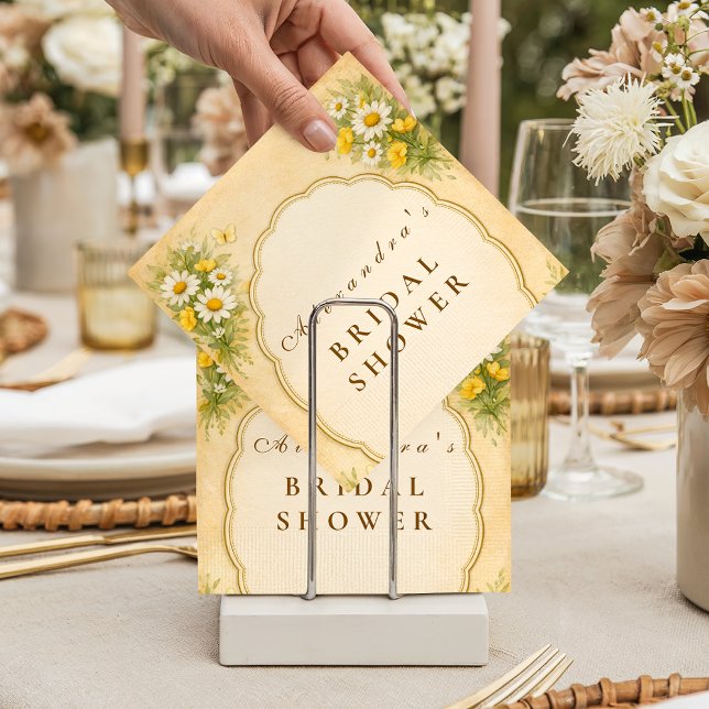 Vintage-Daisy-Wildblumen-Brautdusche Serviette (Von Creator hochgeladen)