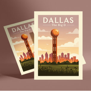Vintage Dallas Postkarte