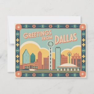 Vintage Dallas-Postkarte   Grüße aus Dallas  Postkarte