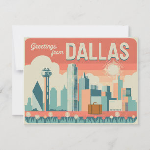 Vintage Dallas-Postkarte Grüße aus Dallas Postkarte