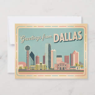 Vintage Dallas-Postkarte   Grüße aus Dallas  Postkarte