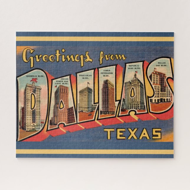 Vintage Dallas Texas 16x20 Puzzle (Horizontal)