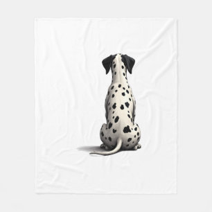 Vintage-Dalmatiner-Hund von hinten Illustration Mi Fleecedecke