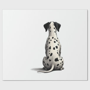 Vintage-Dalmatiner-Hund von hinten Illustration Mi Geschenkpapier