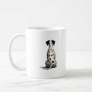 Vintage-Dalmatiner-Hund von hinten Illustration Mi Kaffeetasse