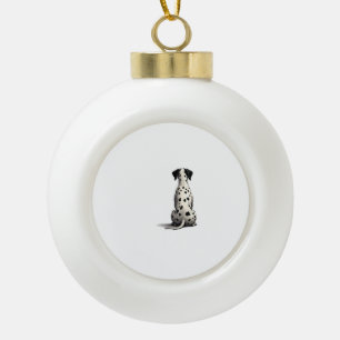 Vintage-Dalmatiner-Hund von hinten Illustration Mi Keramik Kugel-Ornament