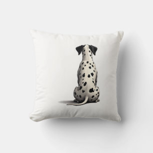 Vintage-Dalmatiner-Hund von hinten Illustration Mi Kissen