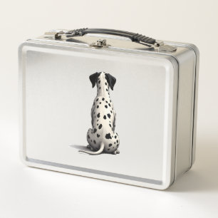 Vintage-Dalmatiner-Hund von hinten Illustration Mi Metall Brotdose