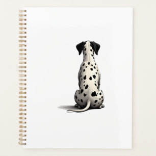 Vintage-Dalmatiner-Hund von hinten Illustration Mi Planer