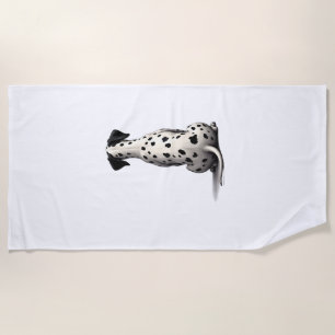 Vintage-Dalmatiner-Hund von hinten Illustration Mi Strandtuch