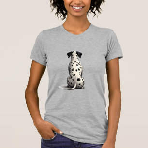 Vintage-Dalmatiner-Hund von hinten Illustration Mi T-Shirt