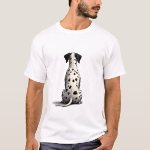 Vintage-Dalmatiner-Hund von hinten Illustration Mi T-Shirt