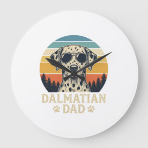 Vintage-Dalmatiner-Vater-Hunde-Liebhaber-Design_1 Große Wanduhr