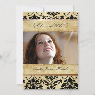 Vintage-Damask/Abschlussfeier-Einladungen Einladung
