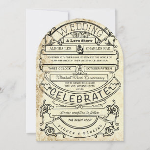 Vintage Damask Ad Modern Typography Wedding Einladung