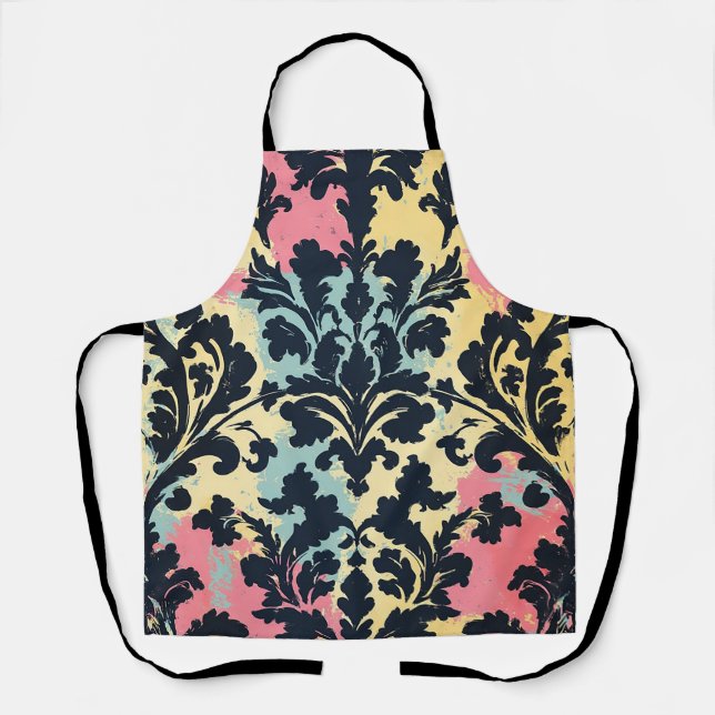 Vintage Damask-Blütenmuster Schürze (Vorderseite)