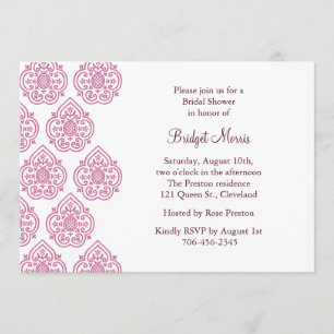 Vintage Damask Bridal Dusche Einladung