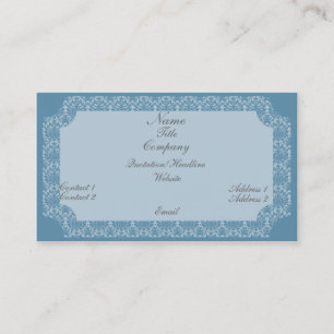 Vintage Damask Business Card, hellblau Visitenkarte