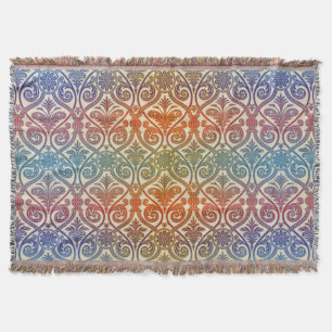 Vintage Damask Contour-Tapete - blau violett Decke
