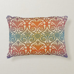 Vintage Damask Contour-Tapete - blau violett Dekokissen