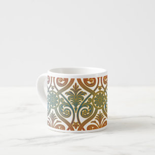 Vintage Damask Contour-Tapete - blau violett Espressotasse