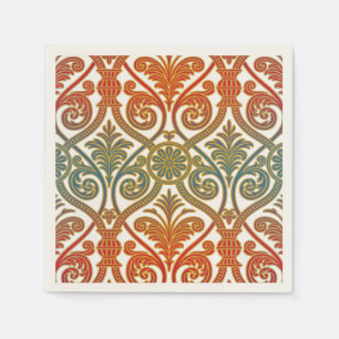Vintage Damask Contour-Tapete - blau violett Serviette