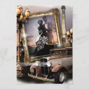 Vintage-Damask-Gangster-Hochzeitseinladungen Einladung