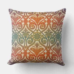 Vintage-Damask-Kontur Tapete - blau violett rot Kissen