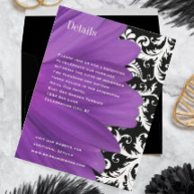 Vintage Damask Lavender Gerber Daisy Wedding