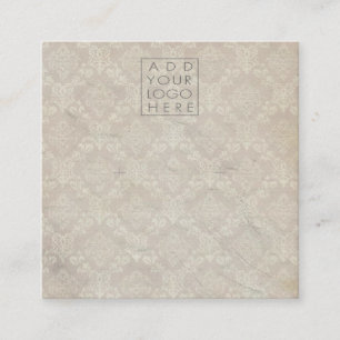 Vintage-Damask-Ohrhänger-Rückseitenkarten mit Logo Quadratische Visitenkarte