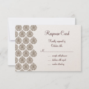 Vintage Damask RSVP auf Champagner Karte