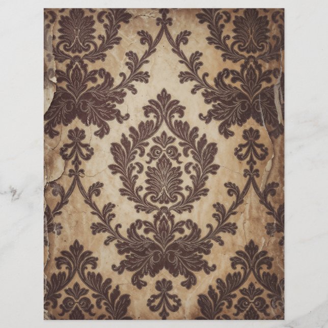 Vintage Damask shabby chic scrapbook paper (Vorderseite)