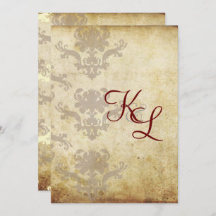 VINTAGE DAMASK-WEDDING-INVITATIONEN EINLADUNG