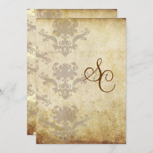 VINTAGE DAMASK-WEDDING-INVITATIONEN EINLADUNG
