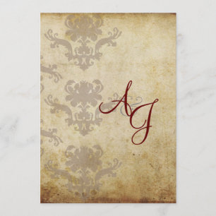 VINTAGE DAMASK-WEDDING-INVITATIONEN EINLADUNG