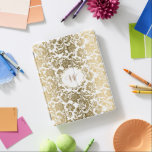 Vintage Damasken aus Gold und Weiß iPad Hülle<br><div class="desc">Elegante,  Vintage,  blumengestaute,  goldfarbene und weiße Masken mit individualisierbarem Monogramm.</div>