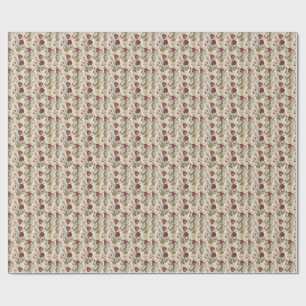 Vintage-Damaskrosengarten-Blumenmuster-Kunstwerk Geschenkpapier