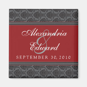 Vintage Damaskus Cranberry Gastgeschenk Hochzeit M Magnet