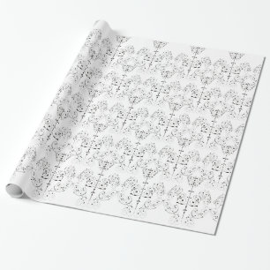 Vintage Damaskus-Tapete - schwarz + Ihr Backgr. Geschenkpapier