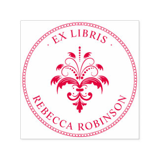 Vintage Damaskus und Typografie | Custom Ex Libris Permastempel