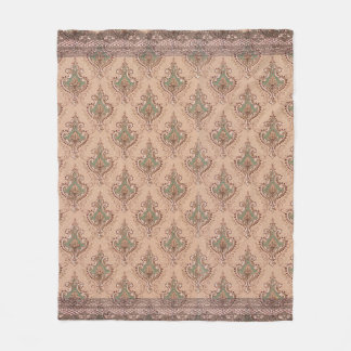 Vintage Damast Elegantes Muster Fleecedecke