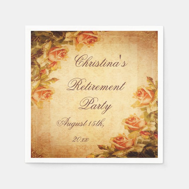 Vintage Damast-Shabby Serviette (Vorderseite)
